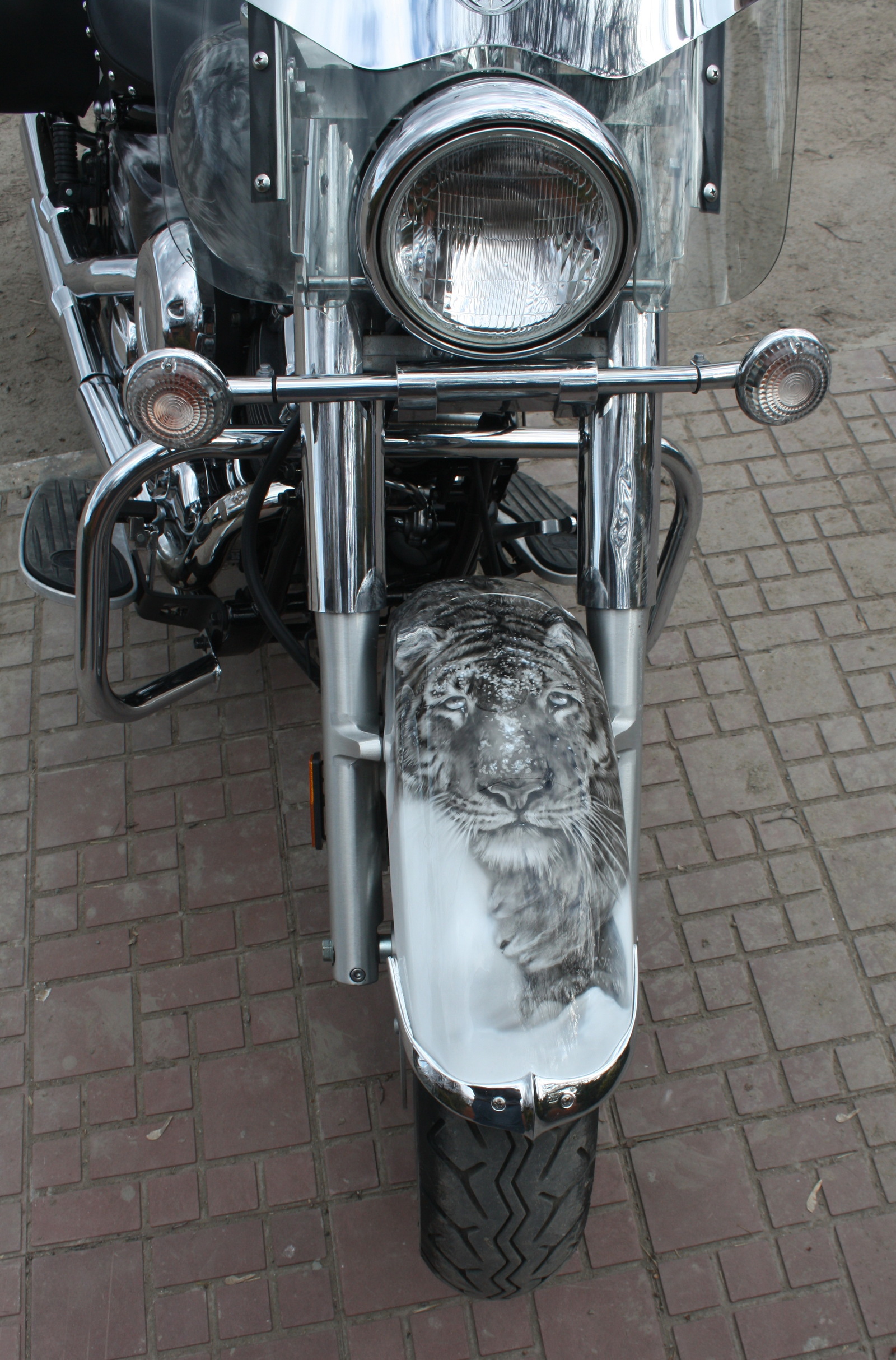 Airbrushing on Yamaha Dragstar, tigers... A bit of the process. - My, Airbrushing, , Yamaha, Airbrushing72, Tyumen, Tyumenaero, Tyumenaero, Longpost