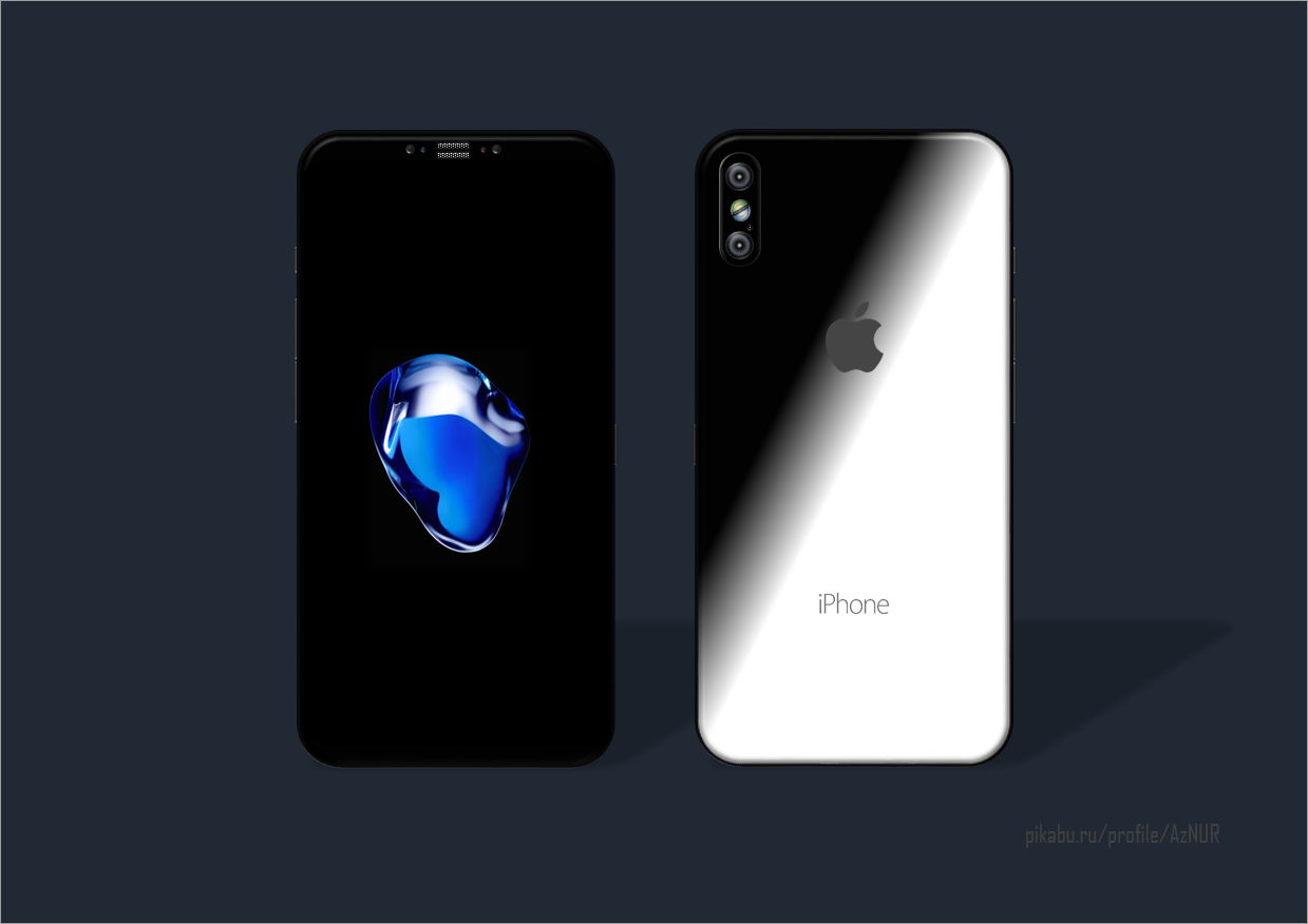 Iphone 8 concept based on renderings - My, , , Creation, Smartphone, iPhone, iPhone 8