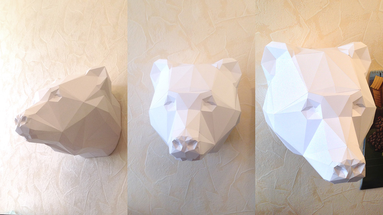 First experience - My, The Bears, Low poly, Papercraft, Pepakura, Video