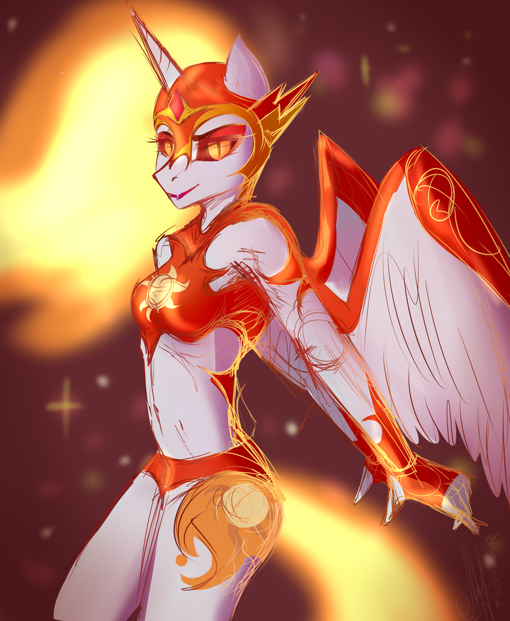 She is not cold even in such armor - My little pony, MLP Season 7, Daybreaker, Anthro
