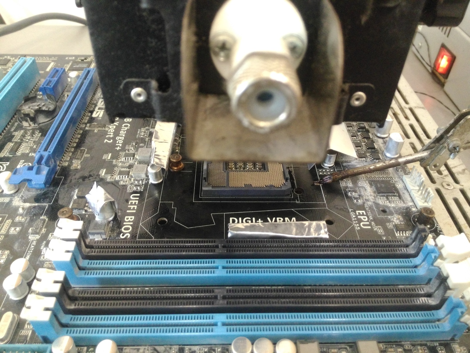 Replacing a socket on a desktop board - My, Repair of equipment, Soldering Station, Socket, Flux, Longpost