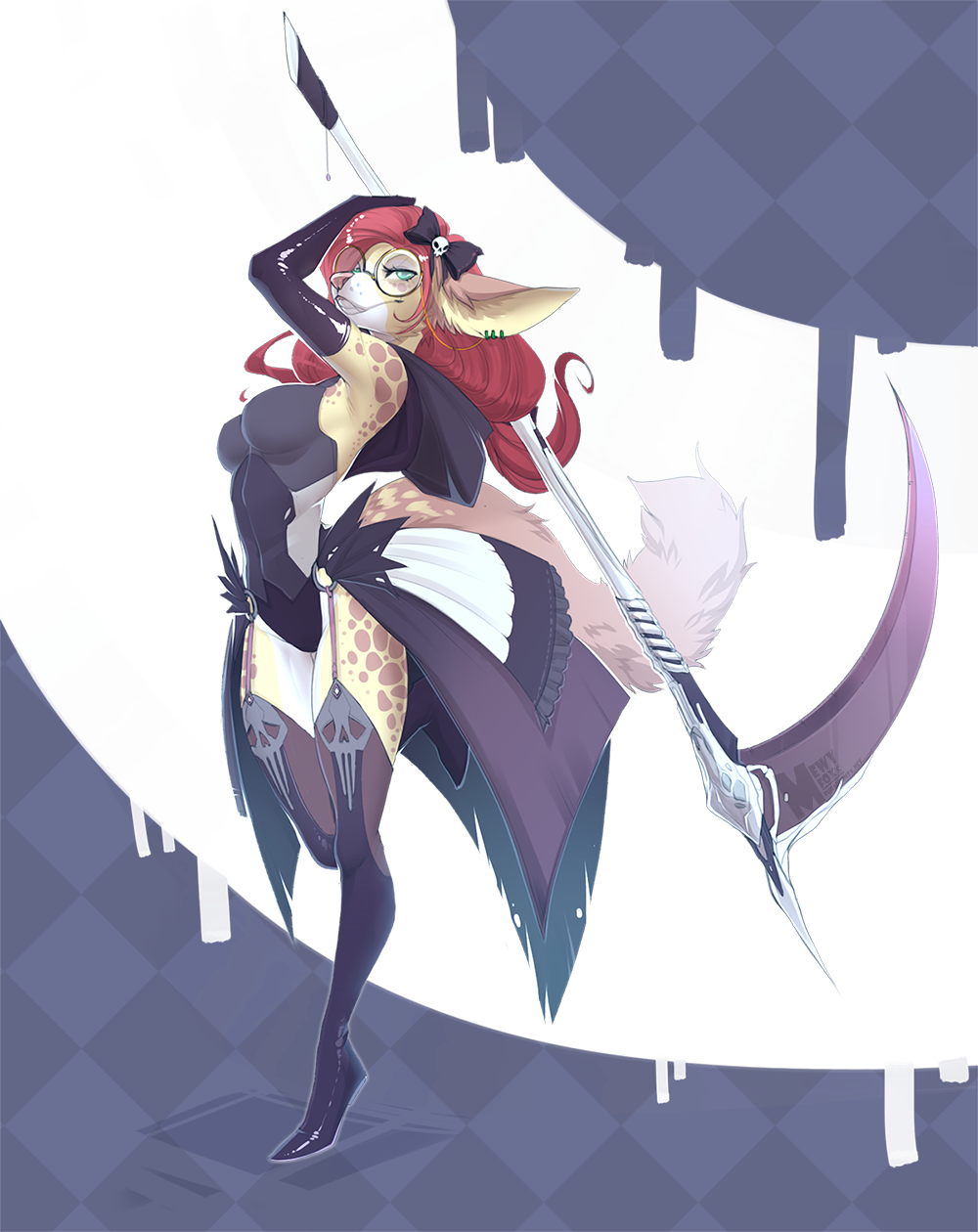 Lady with a scythe - Furry, Art, Mewyfox