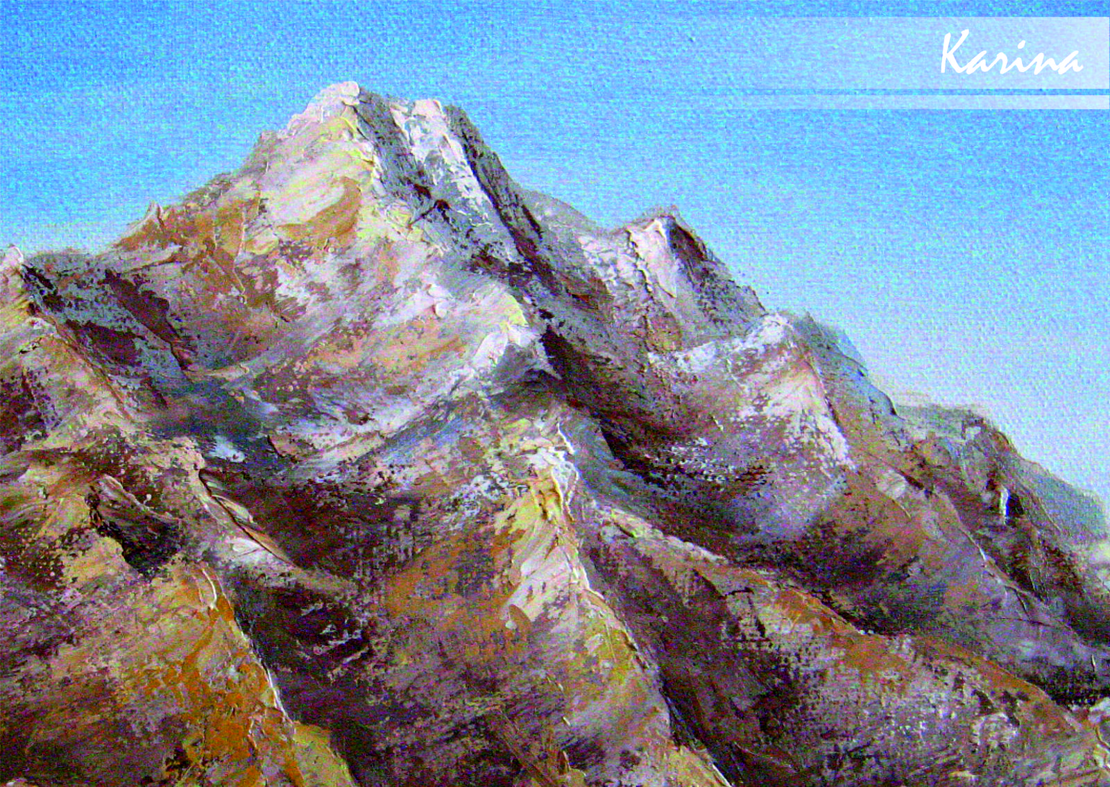 Painting Mountains. Canvas, oil. 60x80. 2017. - My, Oil painting, Artist, Picture of the mountains, Nature, Paints