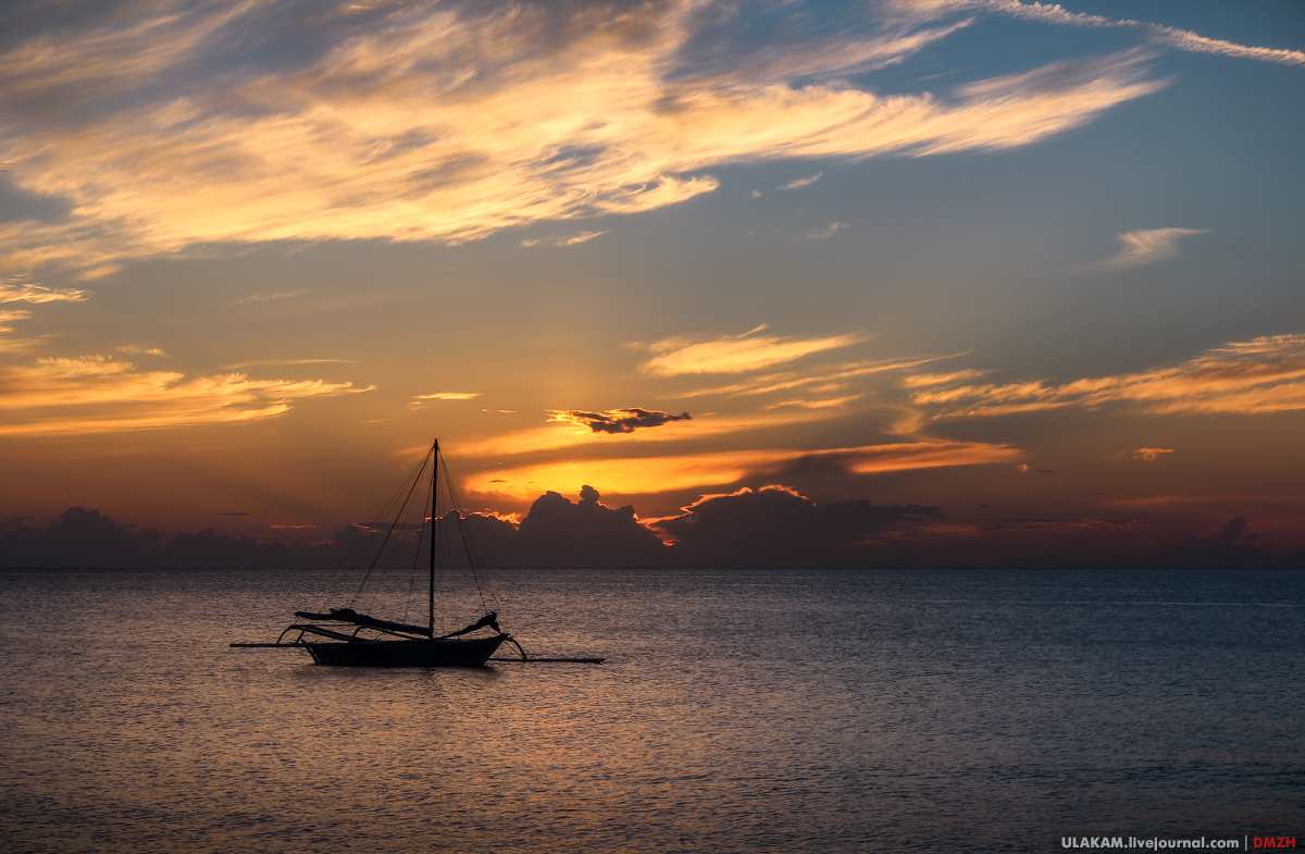 Boat. - My, Morning, dawn, Sea, Clouds, Sky, Thailand, Koh Samui, A boat