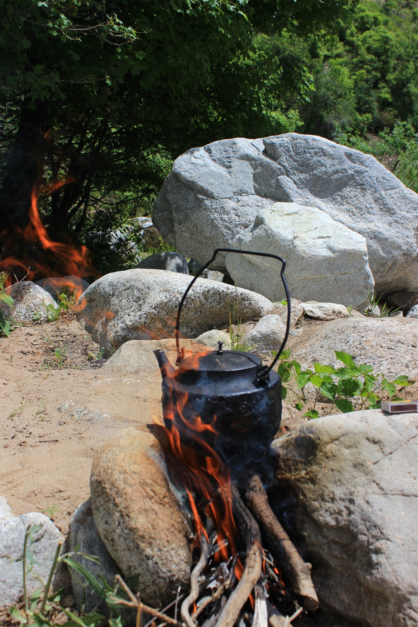 Why not have a cup of tea? - My, Kettle, Fire, Tajikistan