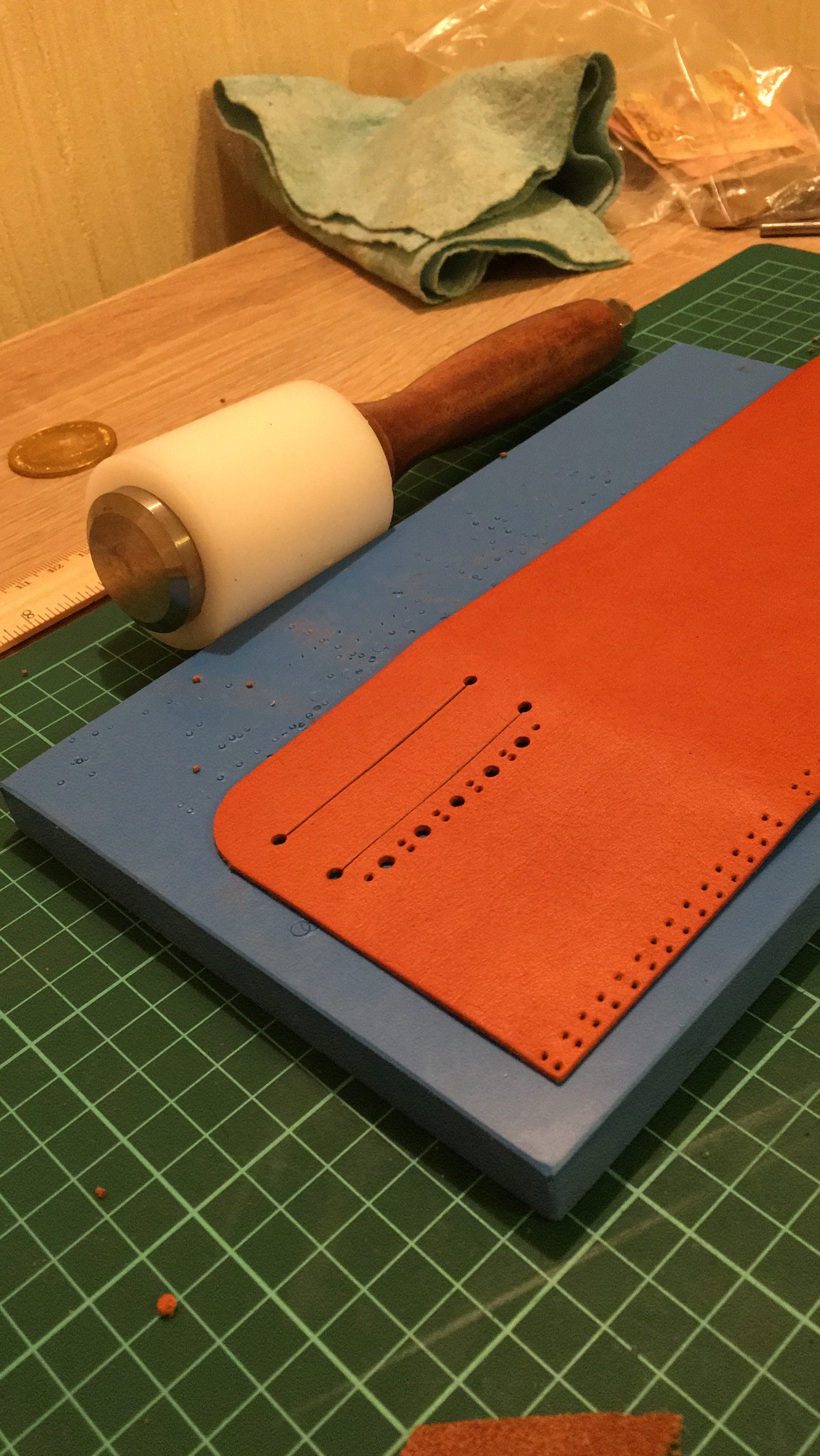 Slim leather wallet (DIY) + story - My, Needlework with process, Leather products, , Wallet, Leather craft, Handmade, Longpost