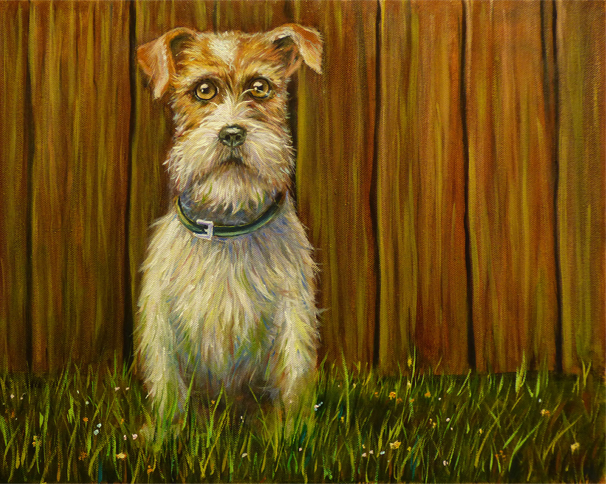 oil dog :) - My, Oil painting, Dog