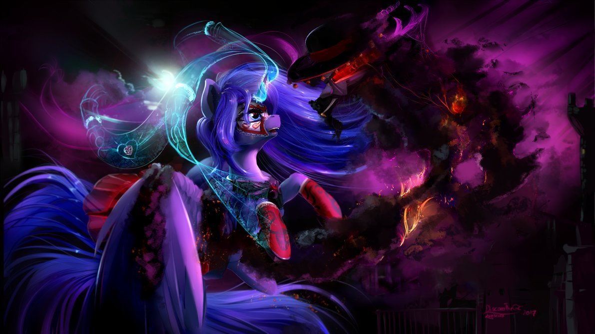 Princesa del die de muertos - My little pony, Princess luna, Discord, PonyArt, Crossover, Crossover, Discordthege