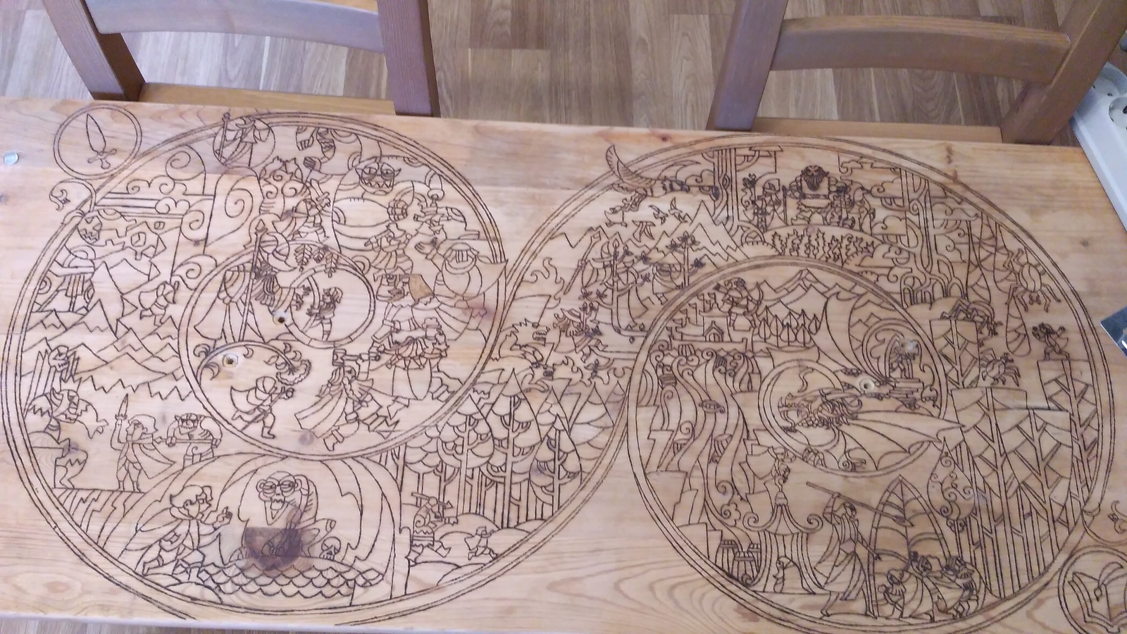 рисунки на столешнице из дерева своими руками
