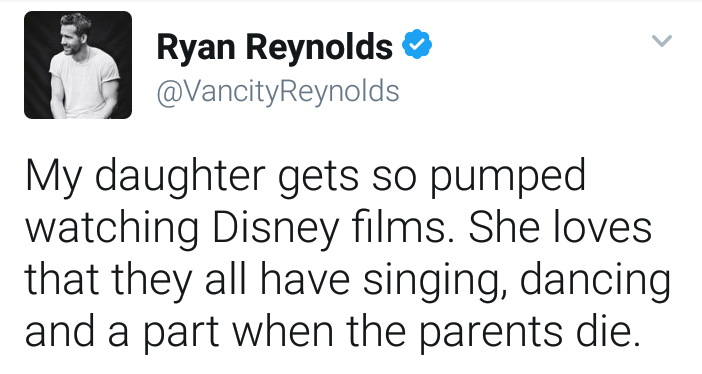 Disney - Twitter, Ryan Reynolds, Screenshot, Walt disney company, Black humor