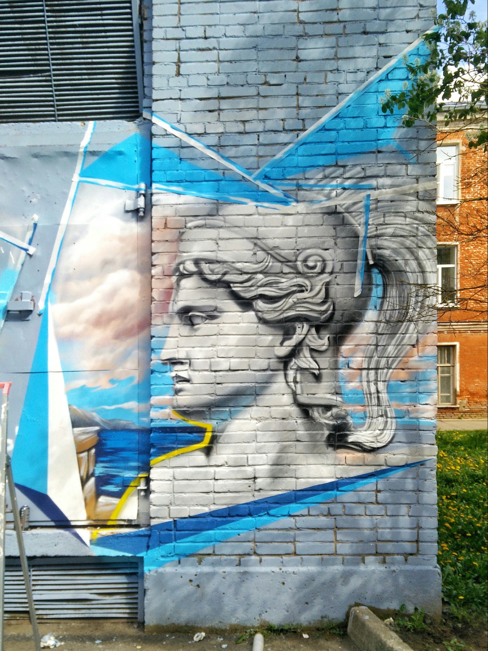 TP painting: Greek theme - My, Graffiti, Street art, Painting, Kronstadt, Saint Petersburg, Transformer booth, Mural, Longpost