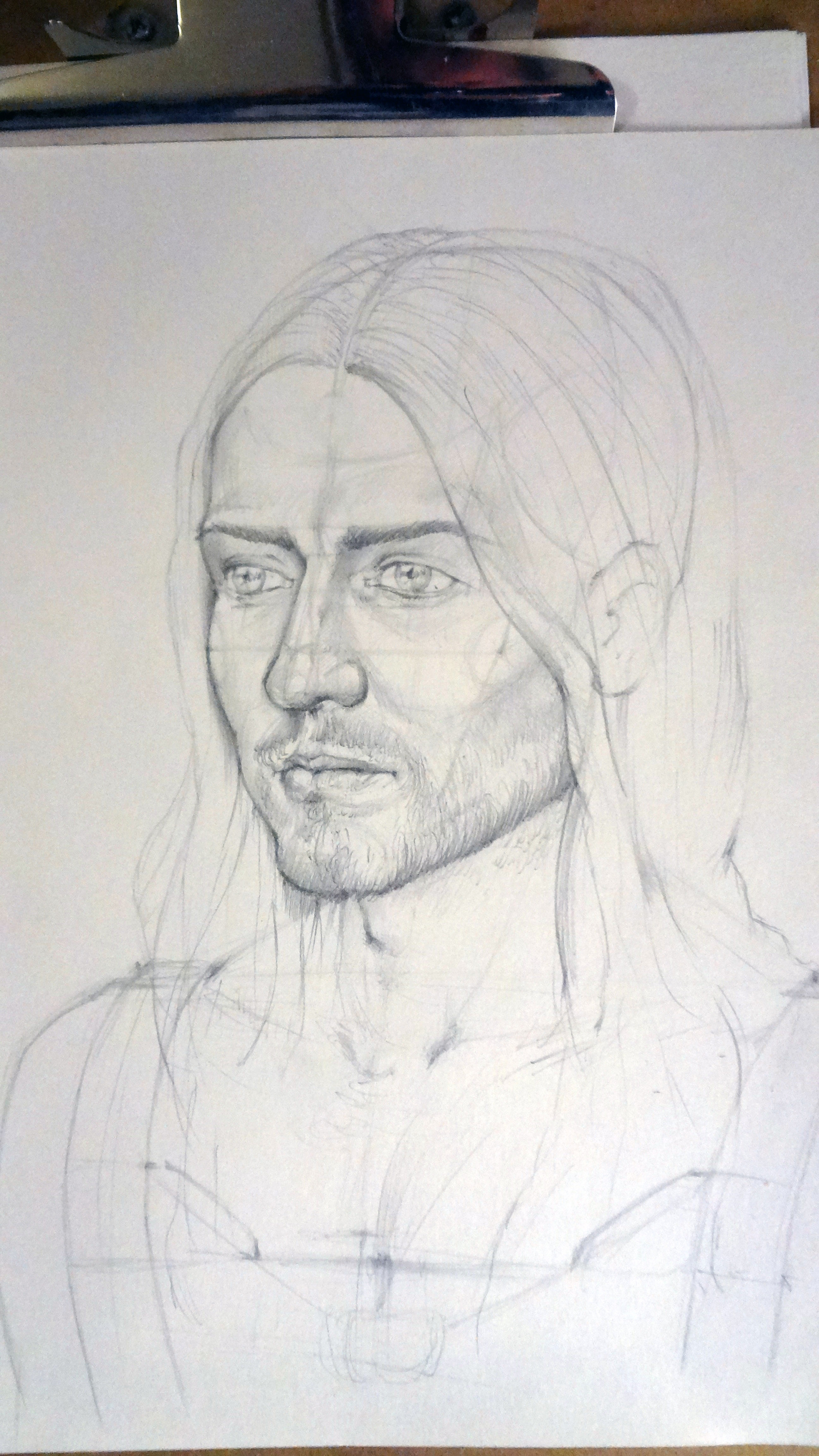 Portrait of a male character (in stages) - My, Portrait, Pencil drawing, Portraits of people, Painting, Learning to draw, Longpost