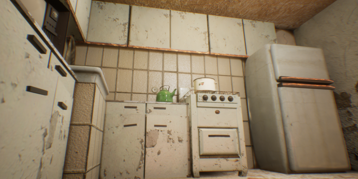 USSR style kitchen - My, Unreal Engine 4, the USSR, Kitchen, 3D, Blender, Lamp character, 3D modeling, Render, Longpost