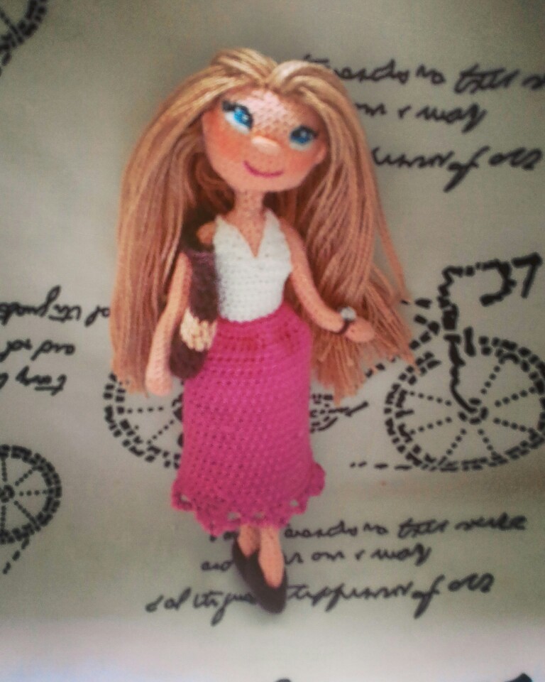 New doll. I apologize in advance for the quality of the photo, I took it with my phone. - My, Doll, Crochet, Amigurumi, With your own hands, , Longpost