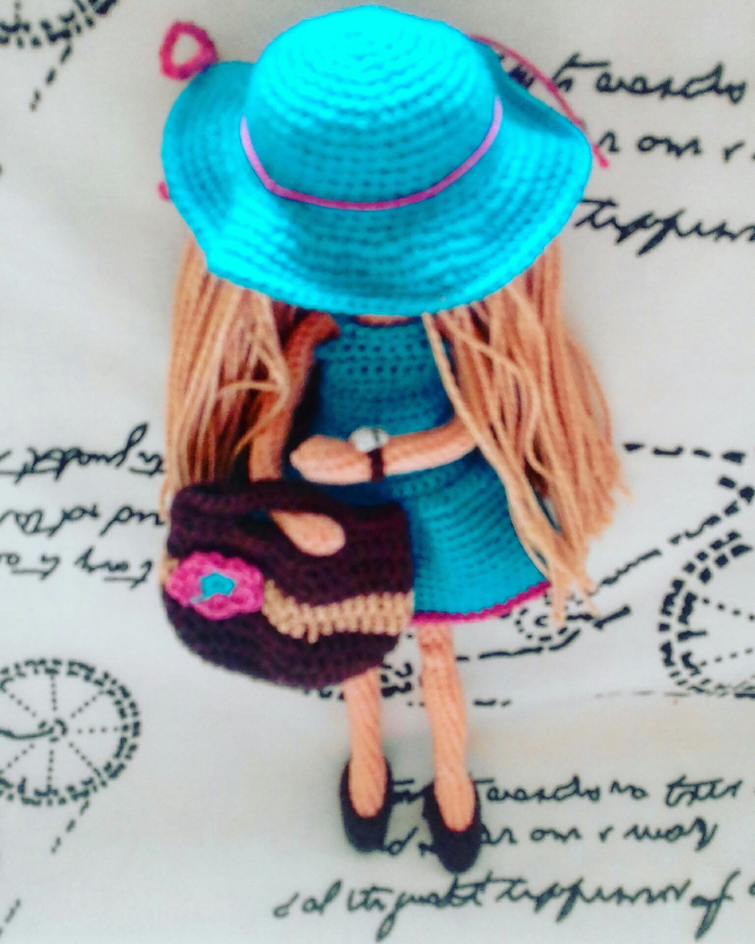 New doll. I apologize in advance for the quality of the photo, I took it with my phone. - My, Doll, Crochet, Amigurumi, With your own hands, , Longpost