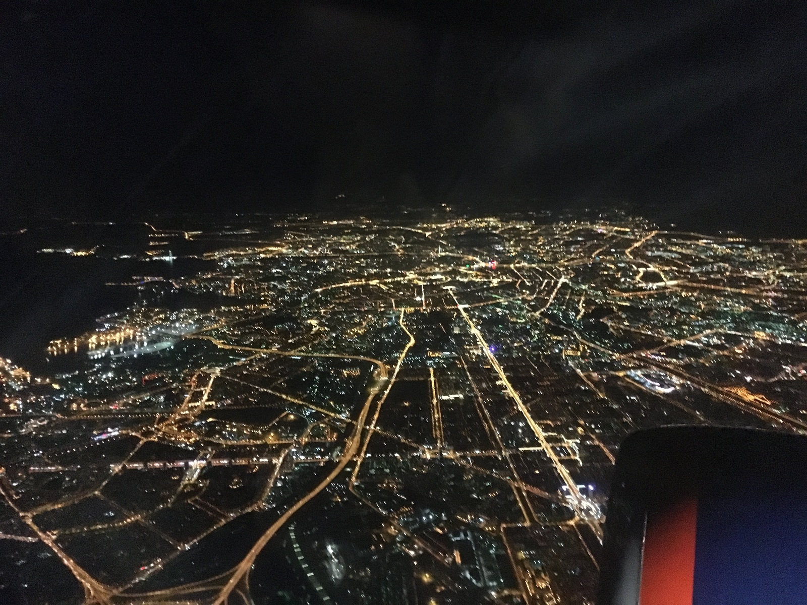 Ночной Сочи вид из самолета
