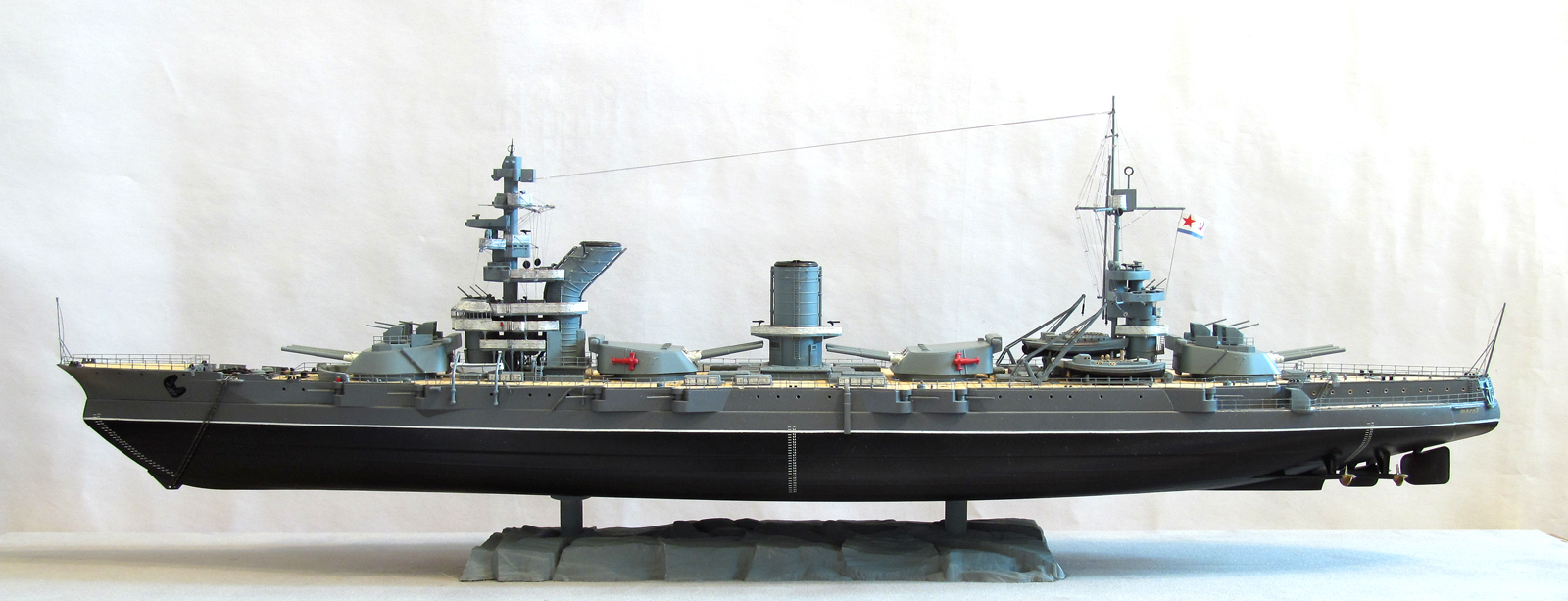 Battleship Marat, 1941, Star, scale 1/350 - My, My, Models, Ship, Battleship, With your own hands, Longpost, Marat