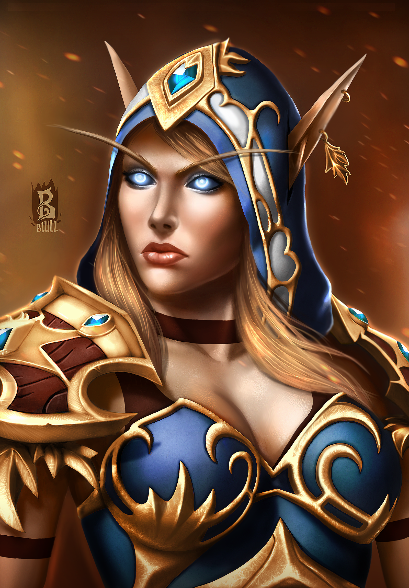 Ranger-General Sylvanas - My, Wow, World of warcraft, HOTS, Digital, My, Art, Fan art