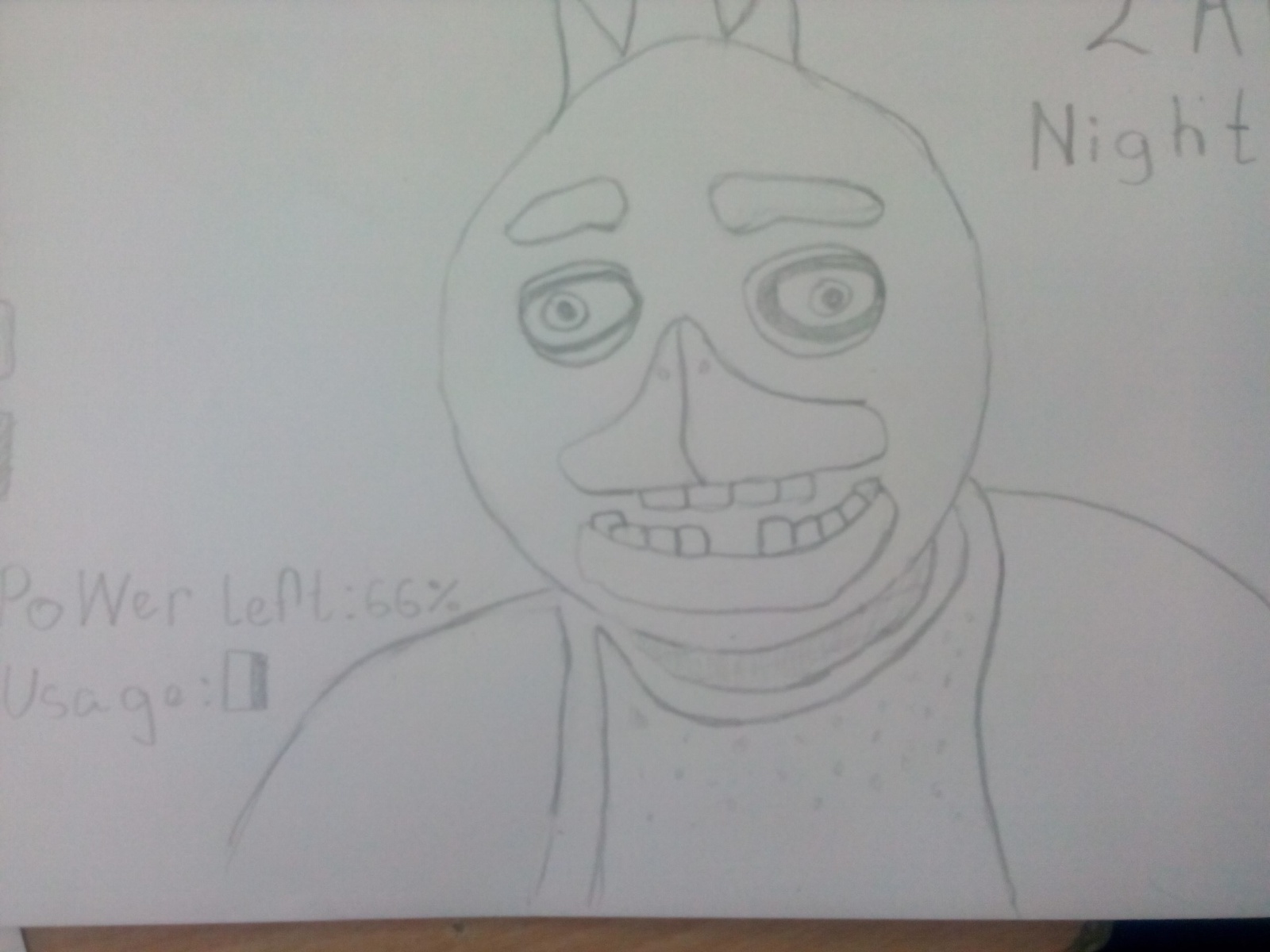 When a friend's little brother loves FNAF - My, Five nights at freddys, Pencil drawing, Drawing