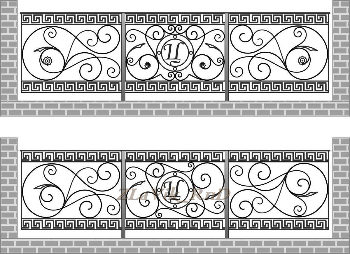 My rendering. Balcony railing, balcony awning, front door, gate. - My, Forging, Art, Fencing, Shed, , Balcony, Longpost