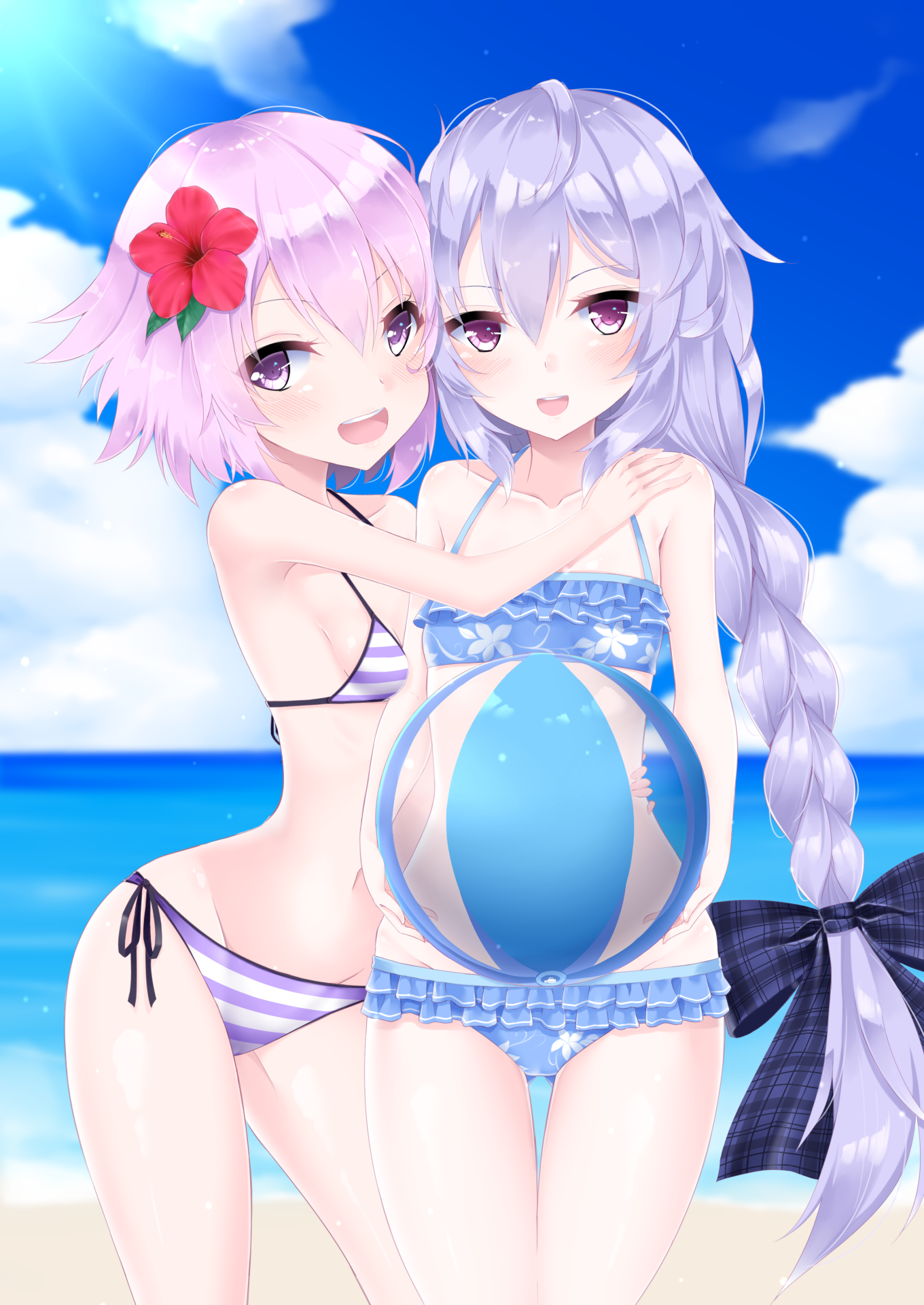 Neptune & Plutia - NSFW, Hyperdimension Neptunia, Neptune, Plutia, Shikapiro, Anime Art, Аниме