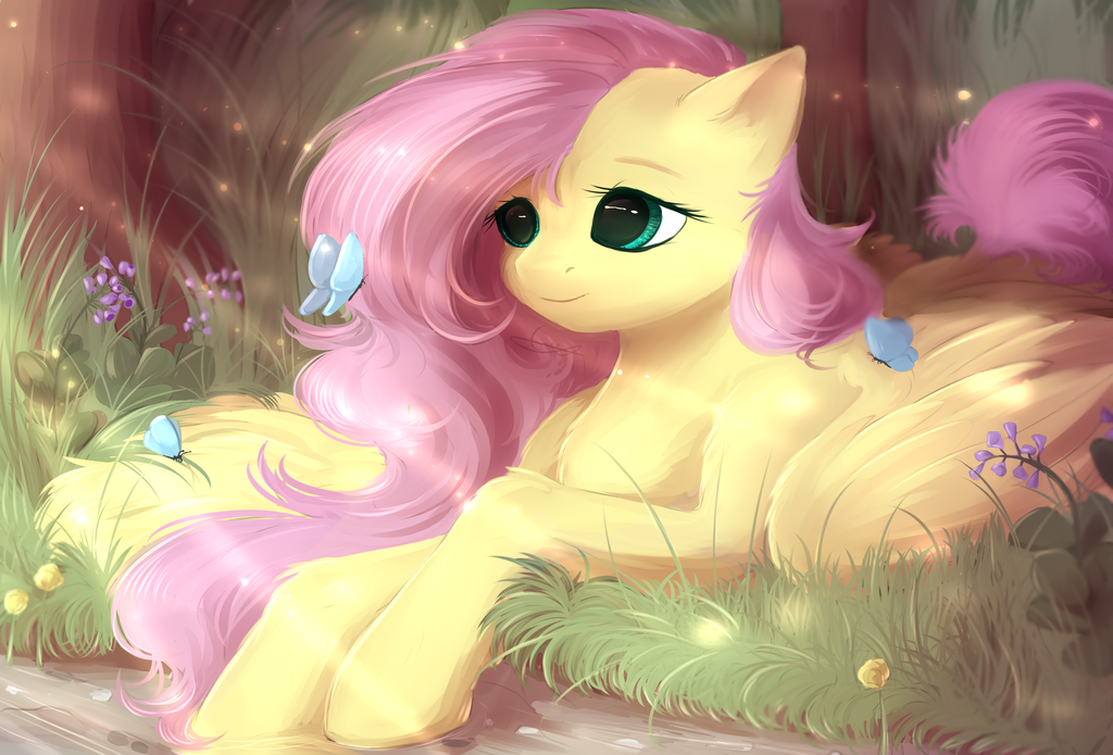 У ручья - My Little Pony, Fluttershy, PonyArt