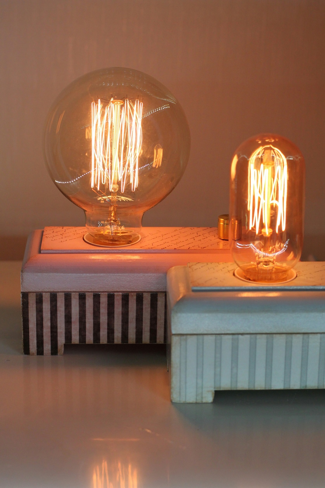 Fixtures №5-6 - My, Lamp, Night light, With your own hands, Edison's lamp, Vintage, Longpost