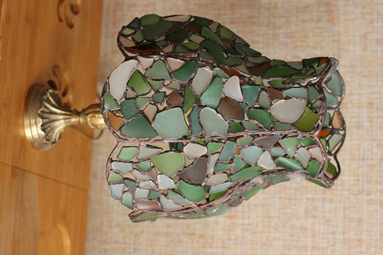 Sea glass stained glass windows - what they can be - My, Stained glass, Needlework without process, Rukozhop, Mosaic, Lamp, Handmade, , Craft, Longpost