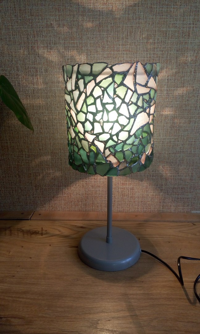 Sea glass stained glass windows - what they can be - My, Stained glass, Needlework without process, Rukozhop, Mosaic, Lamp, Handmade, , Craft, Longpost