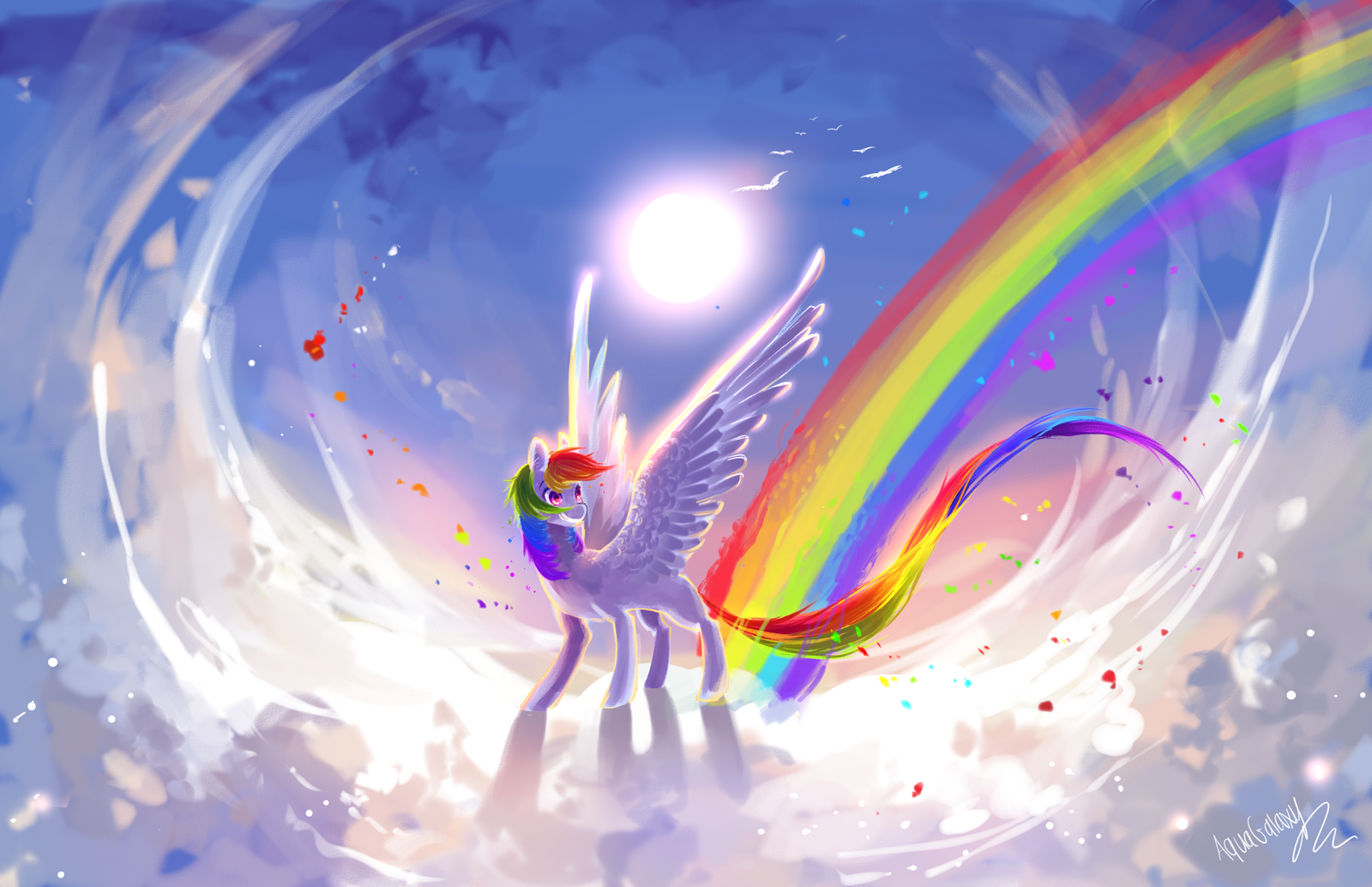 Dashing at the limits - Rainbow dash, PonyArt, My little pony, Aquagalaxy