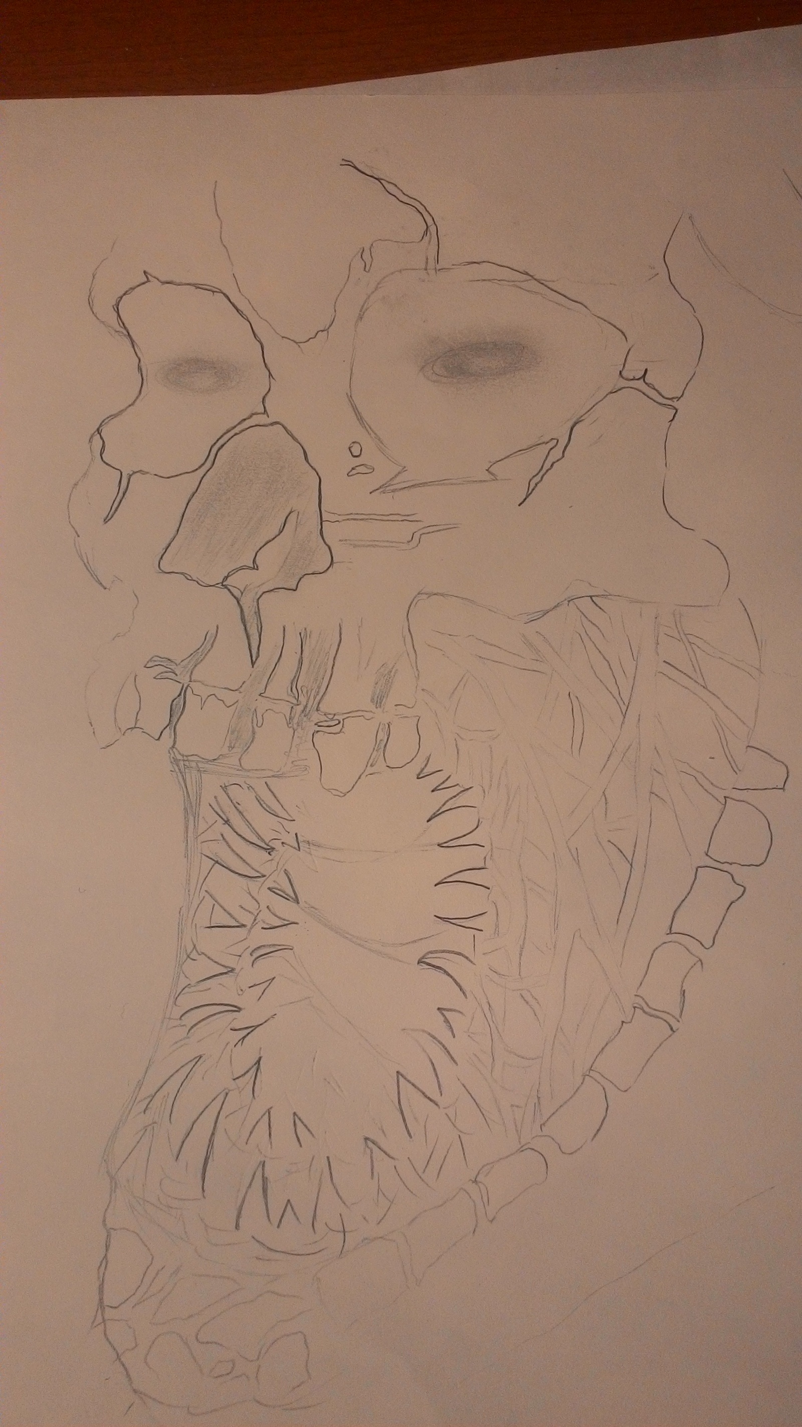 Newly minted creativity in 1/4 of the past century. - My, Creation, Angels and Demons, , Art, Pencil drawing, Longpost