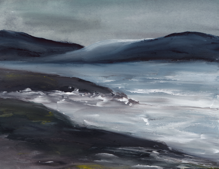 Sea & mountains - , , Sea, The mountains, Watercolor, Gouache, Photoshop, Longpost