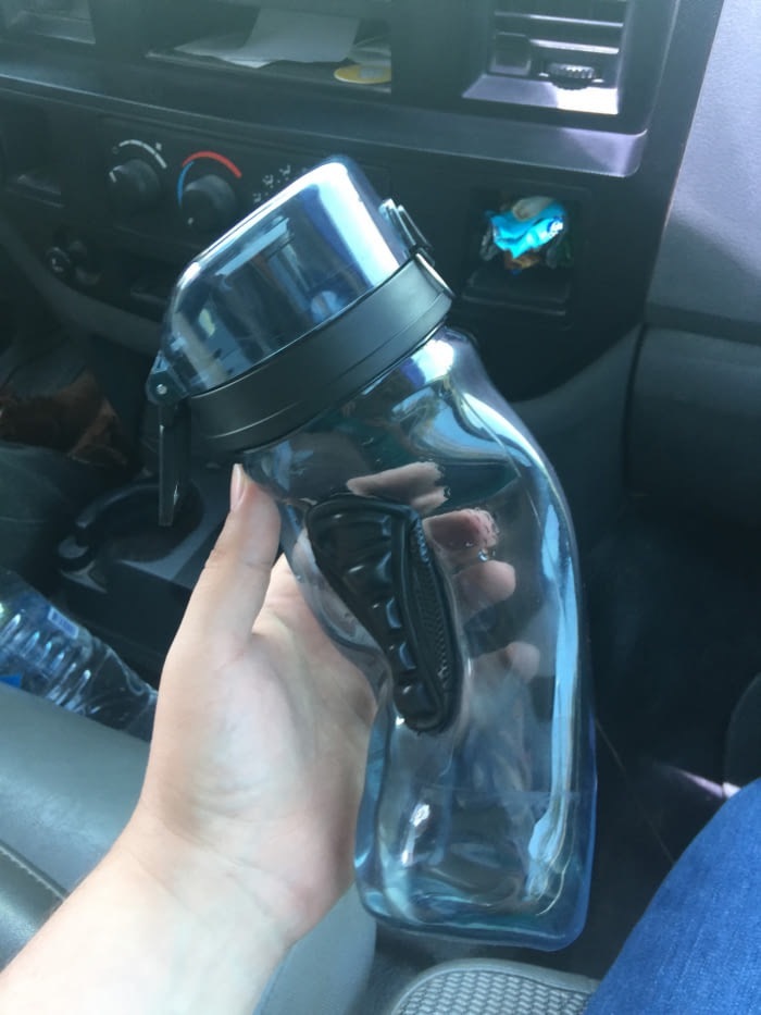 Left a bottle in the car and went shopping for a couple of hours and then this happened - Heat, Car, Bottle