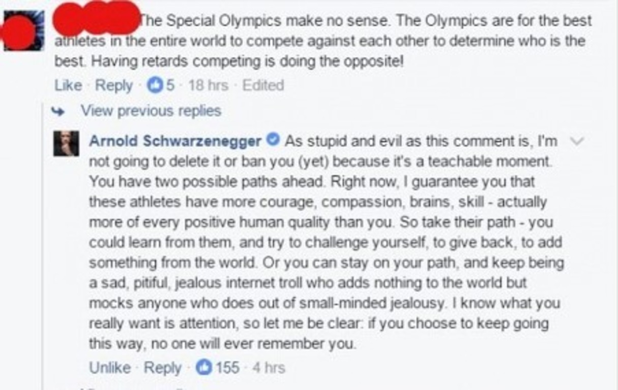 Iron Arnie scolded a boorish commentator on social networks - Arnold Schwarzenegger, , Rudeness, Social networks