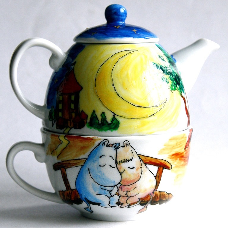 One whole: teapot and cup - Creative, Moomin Trolls, Design, Idea, Art, Creation