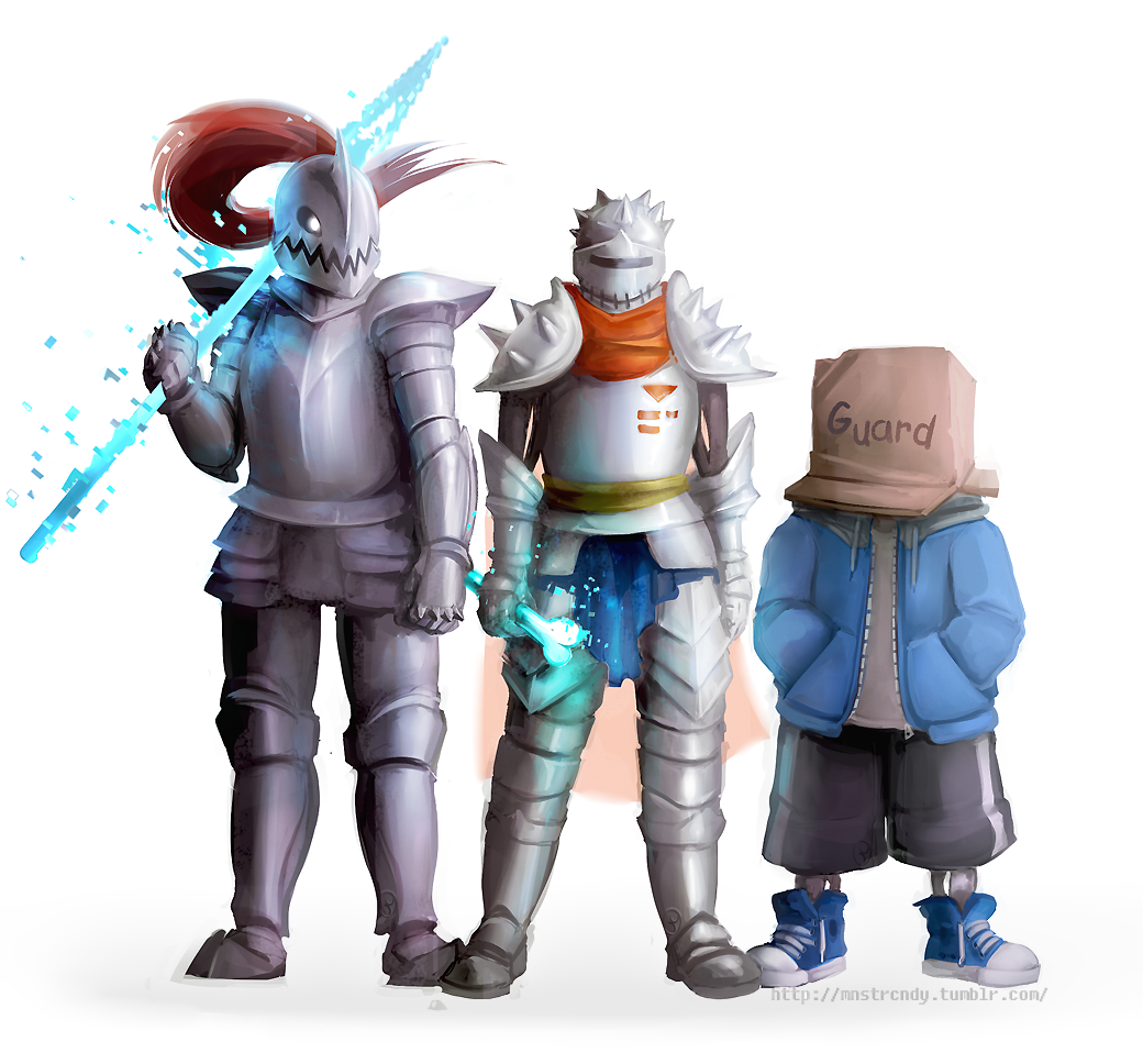 If the skeleton brothers were accepted into the royal guard - Undertale, Undyne, Papyrus, Sans, Art