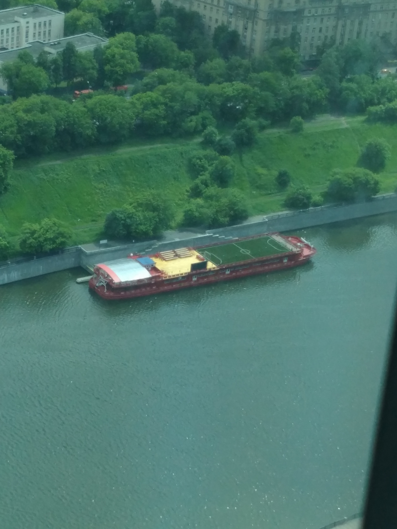 Football barge on the Moscow river - Moscow, River, Football, Longpost