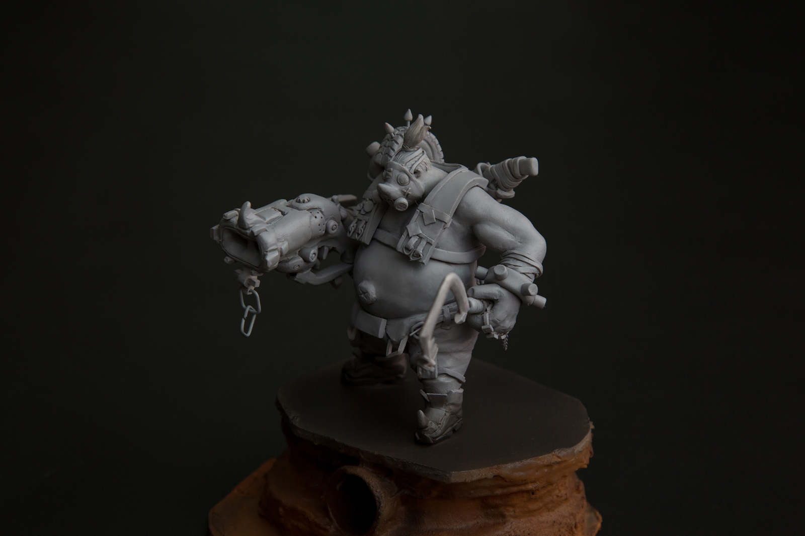 Roadhog from polymer clay - My, , Overwatch, Roadhog, Handmade, Polymer clay, Handmade, Blizzard, Longpost