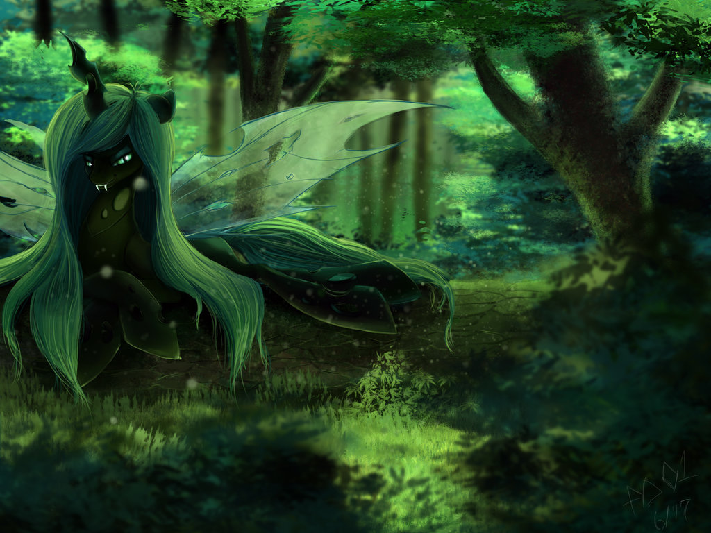 Chrysalis in the Forest - My Little Pony, Queen Chrysalis, PonyArt, Foughtdragon01