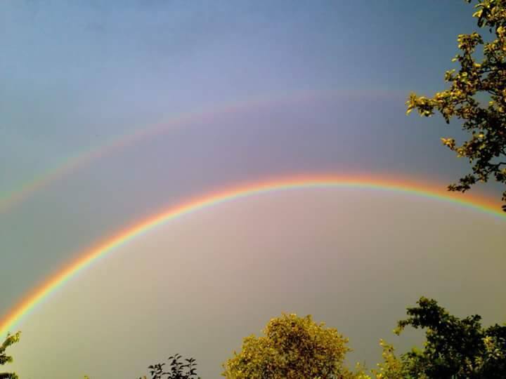 After a thunderstorm.. Double rainbow :) - The photo, Thunderstorm, Rainbow, , Longpost, Tag