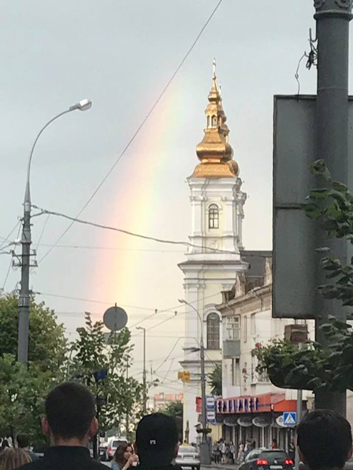 After a thunderstorm.. Double rainbow :) - The photo, Thunderstorm, Rainbow, , Longpost, Tag