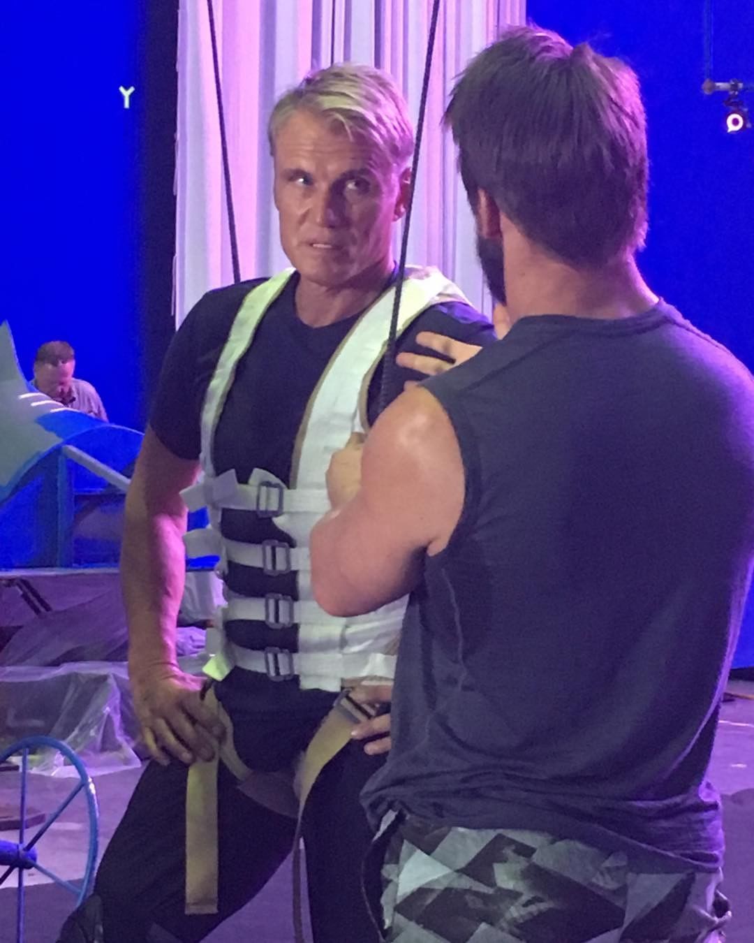 Dolph Lundgren on the set of Aquaman - Dolph Lundgren, Behind the scenes, Aquaman, Movies, GIF