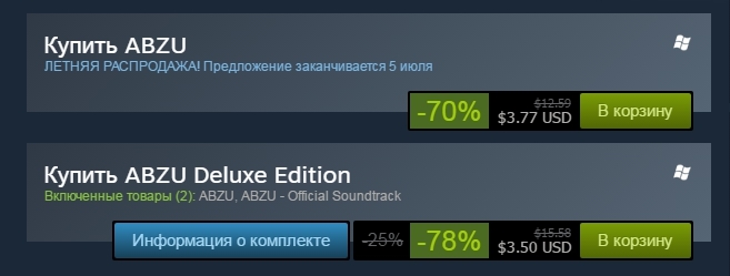 Steam sale logic - My, Steam sale, Abzu, Steam discounts