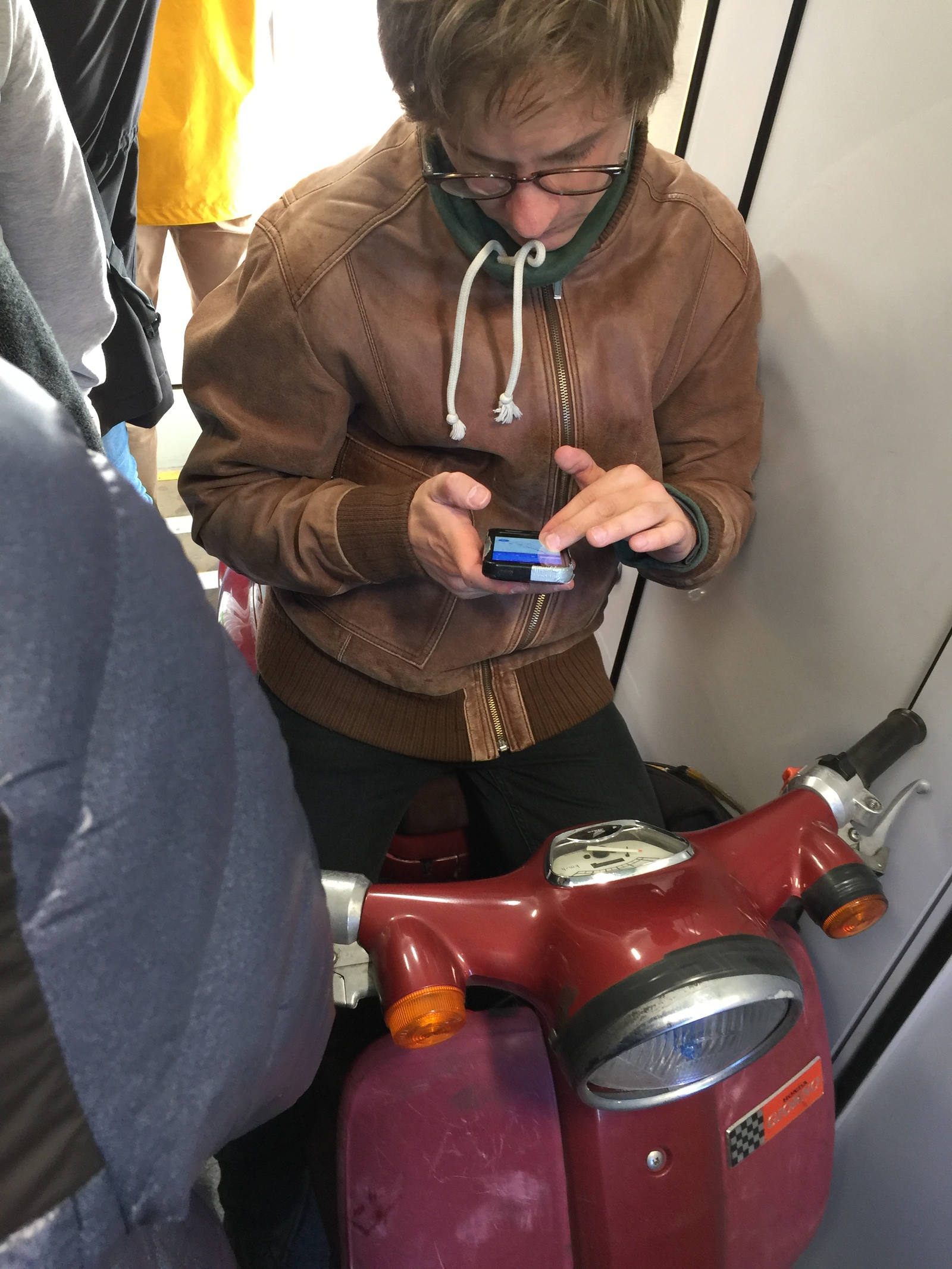 Right now he is riding with me in the train - My, Moped, Saving, Why