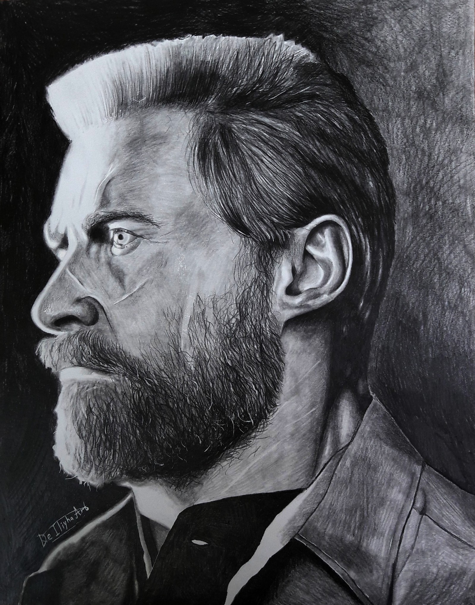 Logan Pencil Drawing (Hugh Jackman) + drawing process - My, Wolverine X-Men, Hugh Jackman, Drawing, Painting, Pencil drawing, Speeddrawing, Video, Logan