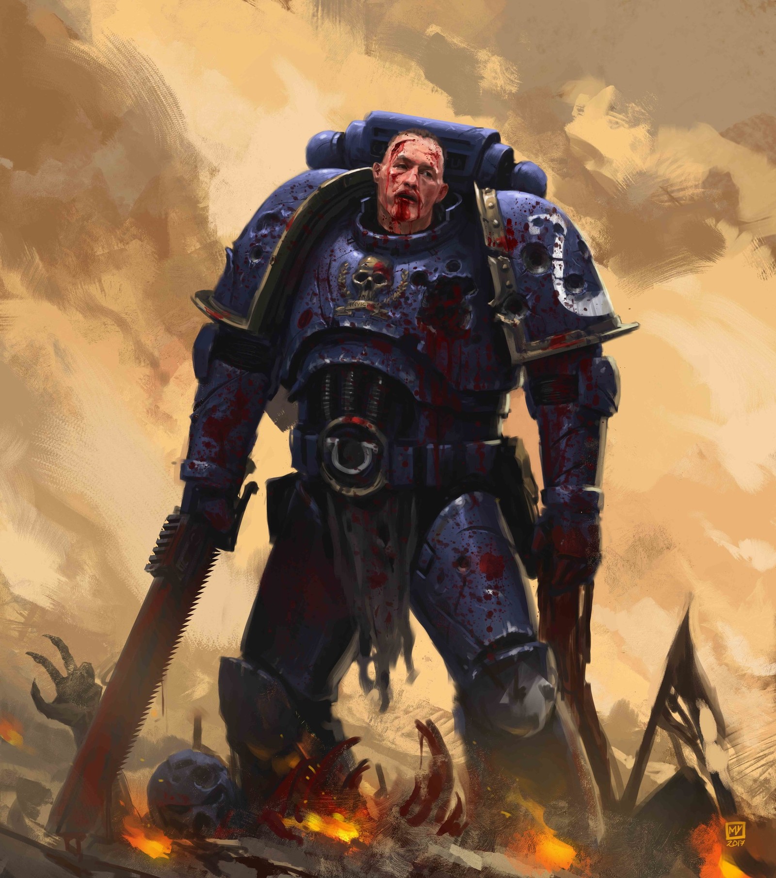 Chic art - Warhammer 40k, Ultramarines, Art