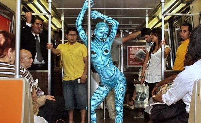 You're taking the subway shorter... - NSFW, Metro, Bodypainting, , Tag