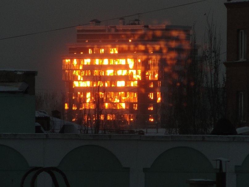 Reflections of Omsk sunsets. - Omsk, Sunset, The sun, Russia, Interesting, beauty