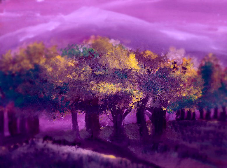 Trees - My, Tree, Gouache, Watercolor, Photoshop, , , Nature, Longpost