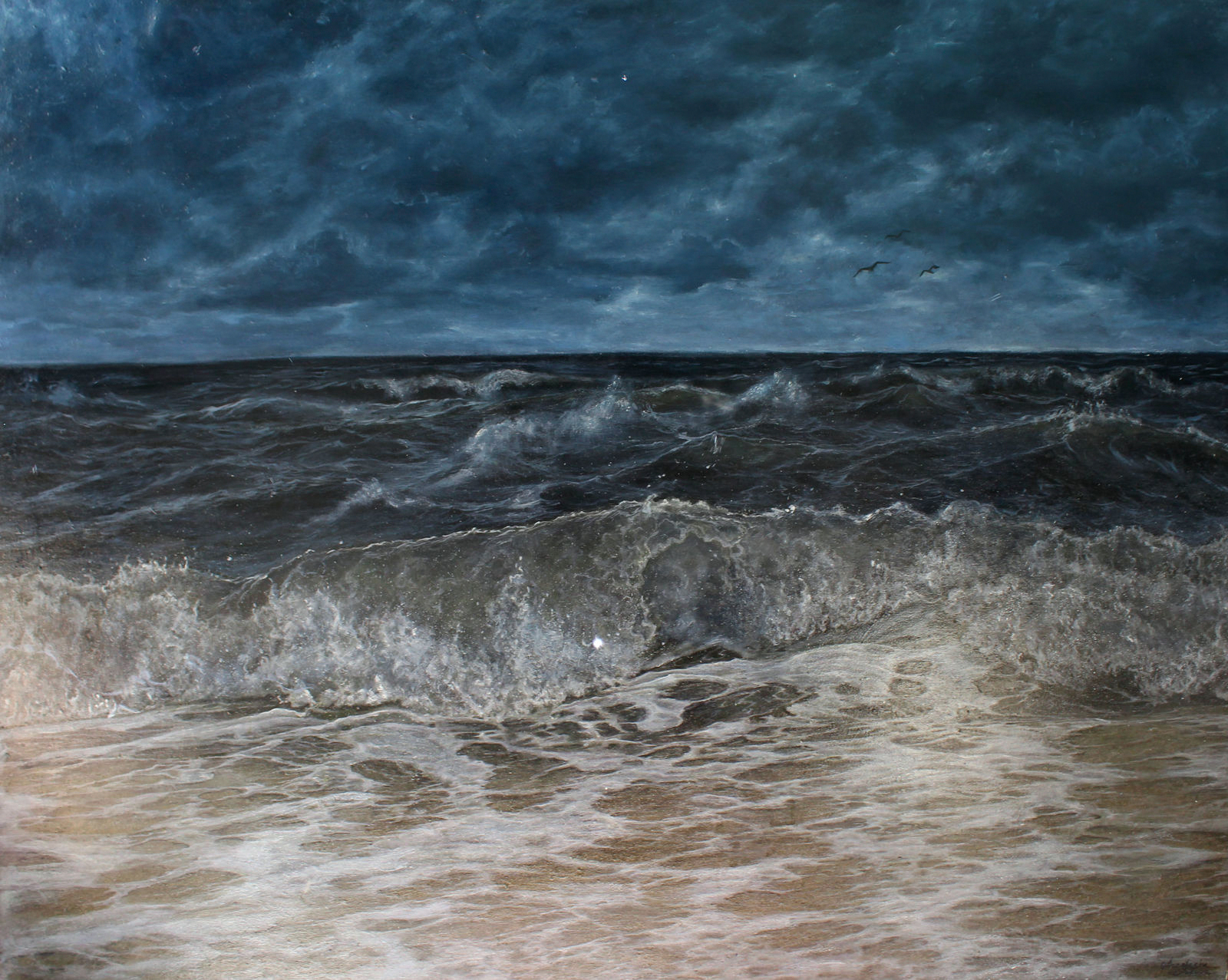 Paintings - My, Oil painting, Painting, Sea, Cthulhu, Art